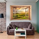 decomonkey | Optische Täuschung | Weitblick Fensterblick 3D Wandillusion ca 140x100 cm Wandbild Fototapete Tapete Poster XXL Vlies Leinwand Bilder Dekoration TOC0030aM