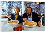 Bild Mangiaspaghetti cod. 53 Bud Spencer e Terence Hill cm 35x50 Druck auf Leinwand Das gemälde ist fertig zum aufhängen Il Negozio di Alex