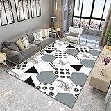 Kinder Teppiche Jungs weiß Teppich Landhaus Geometrisches Muster moderner beliebter einfacher Mode bequemer waschbarer Wohnzimmersalon-Schlafzimmerteppich waschbarer Teppich Wohnzimmer 180X250
