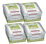 Babydream Sicherheits-Wattestäbchen mit Sicherheitszone 4 x 70 Stück 100% Baumw