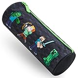 Minecraft Federmäppchen Groß, Federtasche Junge Etui Schule Universität, Stifte Mäppchen Kinder und Teenager, Creeper School Supplies, Gamer Geschenke (Schwarz)