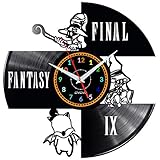 EVEVO FINAL Fantasy Wanduhr Vinyl Schallplatte Retro-Uhr groß Uhren Style Raum Home Dekorationen Tolles Geschenk Wanduhr FINAL Fantasy