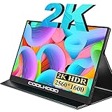 Portable Monitor - COOLHOOD Tragbarer Monitor 13,3 Zoll 2560x1600 Mobiler Monitor mit USB C HDMI Typ-C, Externes Display IPS Bildschirm für Laptop/PC/Xbox/PS4/Switch/