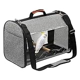 cypressen Papagei Rucksack, Vogel Transporttasche Transportbox Transportkäfig Atmungsaktiv Vogel Transportkäfig Bewegliches Vogelnest, 30 x 25 x 43CM