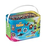 Hama Perlen 202-67 Bügelperlen im Eimer Nr. 202 mit ca. 10.000 bunten Midi Bastelperlen mit Durchmesser 5 mm in Volltonfarben Mix, kreativer Bastelspaß für Groß