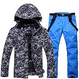 ZIYUYANG Skianzug, Herren Winter Skianzug, warme wasserdichte Outdoor-Sportarten, Winter warme Jacke, Skijacke, a3 Gold H