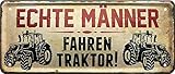 Blechschilder Lustiger Traktor Spruch “Echte Männer Fahren Traktor“ Trecker Bauer Landwirte Deko Schild Metallschild Humor Witziges Geschenk zum Geburtstag oder Weihnachten 28x12