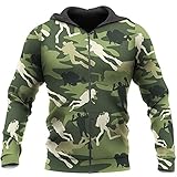 Mode Herren Hoodie 3D Druck Scuba Tauchkunst Sweatshirt Hoodie Harajuku Herbst Streetwear Unisex, Kapuzenpullover mit Reißverschluss., M