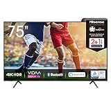 Hisense 75AE7000F 190 cm (75 Zoll) Fernseher (4K Ultra HD, HDR, Triple Tuner DVB-C/ S/ S2/ T/ T2, Smart-TV, Frameless, Bluetooth, Alexa, verstellbare Standfüße)