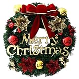 THEE Frohe Weihnachten Türkranz Weihnachtskranz Adventskranz hängend Wandanhänger Dek