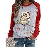 Christmas Sweater Weihnachten Pullover Damen Rentiermuster Weihnachtspullover Familie Set Christmas Reindeer Strickpullover Farbblock Unisex Xmas Christmas Sweater Sweatshirt Teenager M