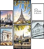 Calias® Mood-Poster Set Paris | 2X DIN A3 und 4X DIN A4 | 6er Bilder Set ohne R