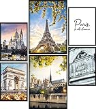 Calias® Mood-Poster Set Paris | 2X DIN A3 und 4X DIN A4 | 6er Bilder Set ohne R