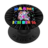 Dabbing Einhorn Bääm Ich Bin 16 - Kindergeburtstag 16 PopSockets mit austauschbarem PopGrip