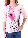 Madonna T-Shirt Damen GHADA Flower Print Shirt 7-8 Ärmel MF-741203 Rosa L