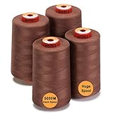 New brothread - 28 Optionen - 4 Große Konen 5000M Allzweck Polyester Nähgarn 40S/2 (Tex27) zum Nähen, Quilten, Patchwork, Serger und Overlock - C