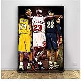 wzgsffs Kobe Bryant Michael Jordan Lebron James Basketball Kunst Leinwand Poster Home Wall Decor Malerei Wandkunst Home Decor -50x70cm Kein R