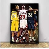 wzgsffs Kobe Bryant Michael Jordan Lebron James Basketball Kunst Leinwand Poster Home Wall Decor Malerei Wandkunst Home Decor -50x70cm Kein R