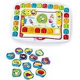 Chicco Leo und Aprendo Edu4You Elektronisches Aktivitätstisch zum Lernen der Buchstaben des Alphabets, inspiriert von Montessori, Spielzeug für Kinder von 3 bis 6 J