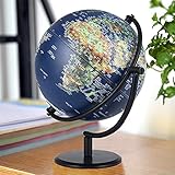 DAQ Globes für Kinder, 20,3 cm, beleuchtete Weltkugel-Lampe, 2-in-1-Geografische Globen mit LED-Licht, Desktop-Weltkugel für Kinder mit Ständer – Geografie-Lernspielzeug, Glob