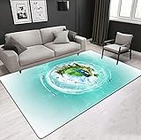 HJKGSX Teppich Karte Stadt Flanell rutschfest Weicher Kurzflor Teppich modern für Wohnzimmer, Schlafzimmer, Kinderzimmer und Arbeitszimmer 160 x 230