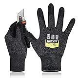 DEX FIT Level 5 Cut Schnittfeste Handschuhe Cru553, 3D Komfort Stretch Fit, Power Grip, Strapazierfähiger Schaumnitril, Smart Touch, Maschinenwaschbar, Dünn & Leicht, Schwarzgrau 7 (S) 1