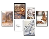 bilderreich Premium Poster Set Deko Bilder Wohnzimmer Modern | Schlafzimmer Bild für die Wand | ohne Rahmen | 4X DIN A4 und 2X DIN A5| W