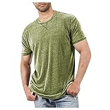 Sommer T-Shirt Herren Kurzarm Lässige Bluse Rundhals T-Shirts Softtops T-Shirts Soft Tank Rundhals-Ausschnitt Slim Fit Hoodie-Sw