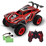 DEERC 336-86J RC Auto für Kinder,1/12 Ferngesteuertes Car Wasserdicht 4WD Crawler Fahrzeug mit 2 Akku 40+ Min. Laufzeit,5 LED Licht,Wasser Spray spielzeugauto Outdoor und Indoor für Junge,M