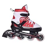HEAD - Kinder Inlineskates I verstellbar I 4 Größen I Rollerskates für Kinder I komfortable Skates I atmungsaktiv I Inliner für Jungs und Mädchen I im Chucks-Design - Rot/Weiß
