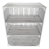 Sevilla Hohe Regalkiste mit Mittelbrettern - 60-30-50cm, 1 Kiste, Grau Vintag