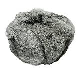 RUSSIANSTORE Unisex Russische Fellmütze Schapka Ushanka Kaninchenfell Farbe Grau Größe L