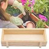 SANON Pflanztrog aus Holz, Rechteckiger Blumenkasten Gartenpflanzer Holzbox 8.9 * 3.6 * 1.9' Sukkulente Pflanze Moos Container Box für Garten, Dekorative Fensterbank