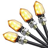 Justech 12V LED Smoked Microblinker Miniblinker LED Blinker Motorrad Tagfahrlicht Universal Lauflicht Lauflichtblinker Quad Roller 4 Stück E-Prü