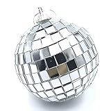 Weihnachtsbaumkugel Christmas Ball Ornaments - 6 Stück goldene Silber Weihnachtsdekoration Kugel 3-8cm Mini Disco-Spiegel-Ball-Weihnachtsbaum-Kuchen-Dekoration Xmas Party Favor und Geschenk Anhänger H