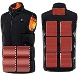 Beheizte Weste USB-Ladebeheizte Weste für Herren, elektrisch beheizte Jacke Beheizte Westenjacke mit unabhängiger Heizung am Rücken, beheizbare Jacke für Outdoor-Wandermotorrad (Grau 6XL)
