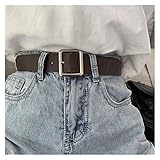 damen gürtel 2021 PU-Gürtel für Frauen Square Schnalle Pin Schnalle Jeans Schwarz Gürtel Chic Luxus Marke Damen Vintage Strap Weibliche Taille Dekor ( Belt Length : 105CM , Color : N617 Coffee )