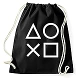 Styletex23 Gaming Buttons Gamer Turnbeutel Sportbeutel, schw