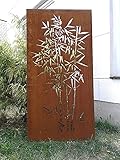 Zen Man Corten Stahl Edelrost Garten Sichtschutz aus Cortenstahl 1.2mm Rost Gartendeko Rost Sichtschutzwand (031915-2C: B75 H150cm)