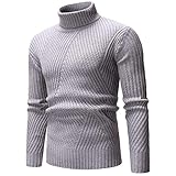 Asija Pullover Herren Rolli in Mehreren Farben, aus feiner Baumwolle, Langarm Rollkragenpullover zum Umschlagen,Winter Feinstrick Rollkragenpullover Pulli Sweater M