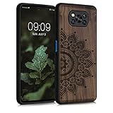 kwmobile Hülle kompatibel mit Xiaomi Poco X3 NFC/Poco X3 Pro - Handyhülle Holz TPU Cover - Aufgehende Sonne Dunkelb