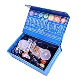 KACHVI-Heilsteine ​​| Kristallheilungsschmuck | Vastu-Kristalle | 14er-Set | Pyramiden, Rohstein, Herzanhänger, mit Stein, Orgonanhänger, Zauberstab, Kugel und All (Clear Quartz)