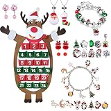 iZoeL Adventskalender Mädchen Schmuck Weihnachtskalender 24 Füllung Armbänder Ohrringe Halskette Kinder 3 -16 Jahre Kinder Geschenk (filz 2021)
