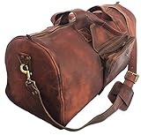 24 Zoll Rustikale Ziege Echtes Leder Seesack Vintage Ledertasche Reisetasche Übernachtung Wochenende Reisetasche Braun Große Tasche Gepäcktasche Auf Weiter Durch KK L