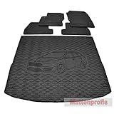 Mattenprofis Gummimatten + Gummi Kofferraumwanne Set kompatibel mit Ford Focus III Turnier ab Bj. 2011 G