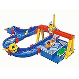 AquaPlay - ContainerPort - Wasserbahn mit beweglichem Kranarm, viele Spielfunktionen, Spieleset inklusive Containerboot, Amphie-Truck und zwei Spielfiguren, für Kinder ab 3 J