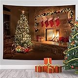 YYRAIN Weihnachtsdekoration Hängendes Tuch Polyester Wandteppich Moderne Hauswanddekoration Wandbehang Multifunktionale Tagesdecke Tischdecke 79x59 Inch{W200xH150cm}