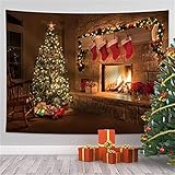 YYRAIN Weihnachtsdekoration Hängendes Tuch Polyester Wandteppich Moderne Hauswanddekoration Wandbehang Multifunktionale Tagesdecke Tischdecke 79x59 Inch{W200xH150cm}
