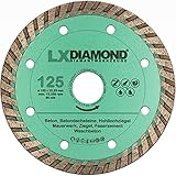 LXDIAMOND Diamant-Trennscheibe 125mm x 22,23mm Diamantscheibe Betonscheibe für Stein Beton Mauerwerk 125 mm passend für Winkelschleifer Mauernutfräsen Schlitzfräsen - in Premium Q