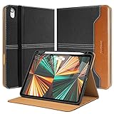 Hülle für iPad 10.9 Zoll (iPad Air 4. Generation 2020), PU Leder Weiches TPU Tablet Protect Cover Case mit Apple Pencil Charging Holder Auto Wake/Sleep Funktion, Mehrere Winkel Stehen, Denim Schw